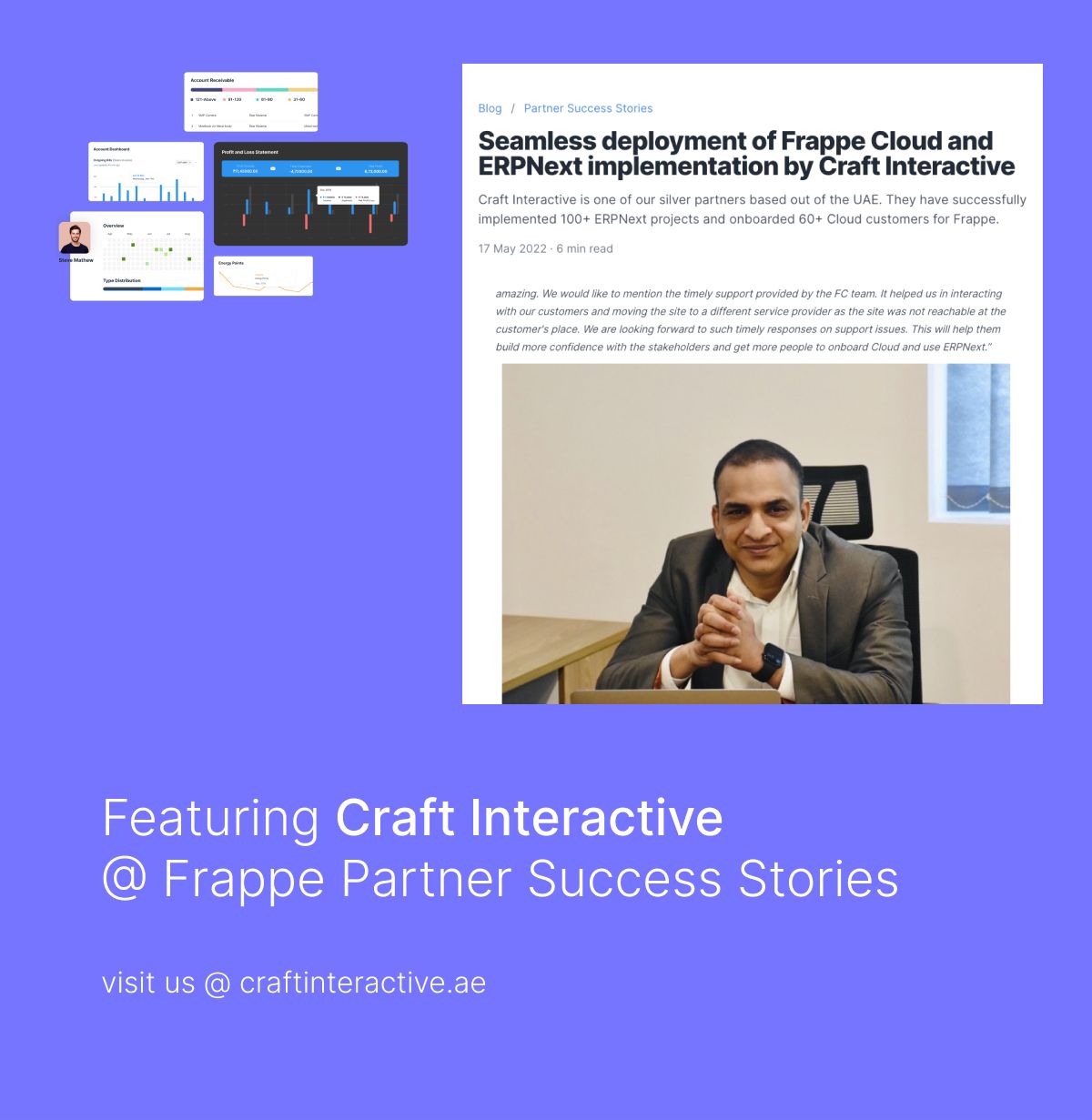 Featuring CraftInteractive @ Frappe Partner Success Stories 